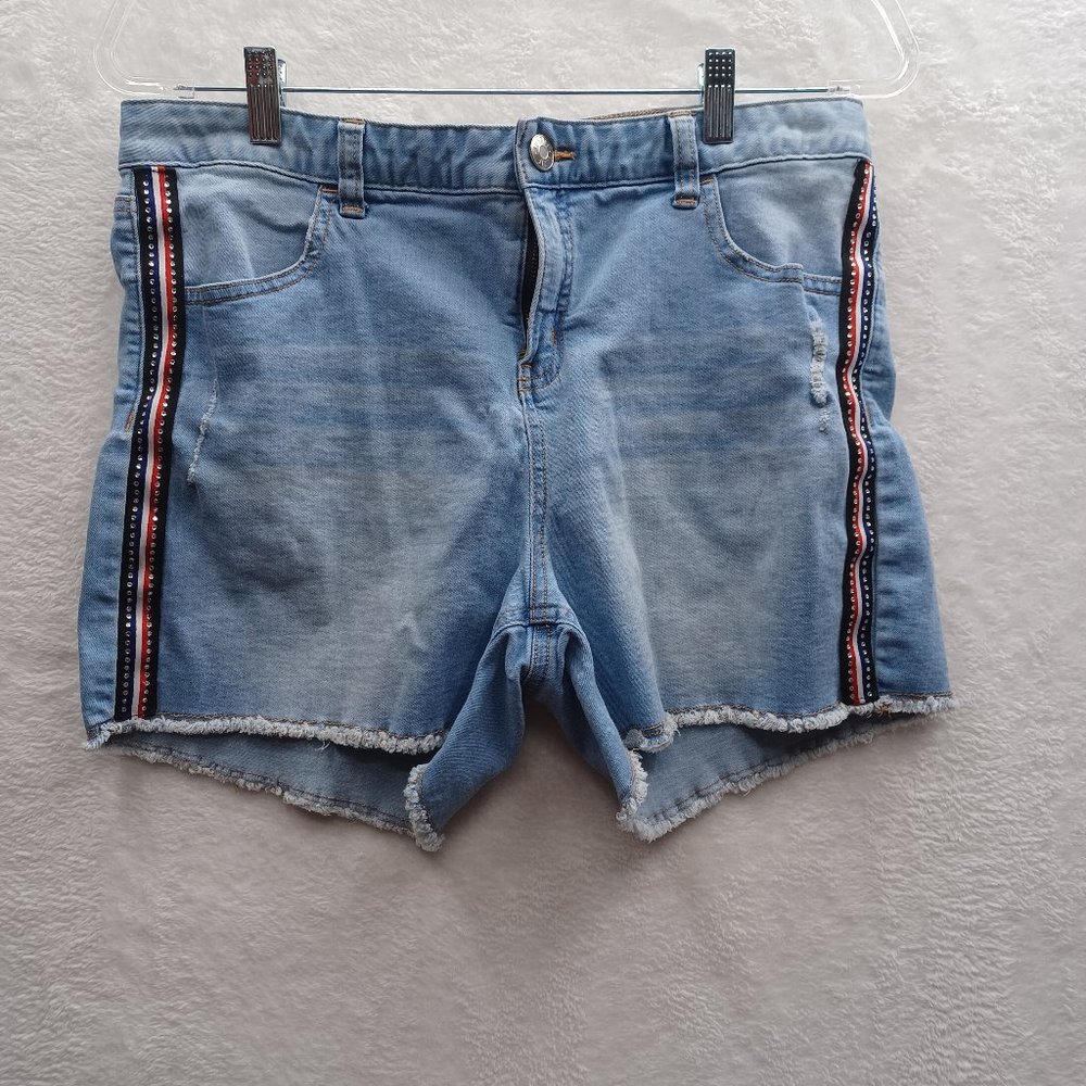 Justice Shorts Girls 22 Denim Cut Off Medium Wash Distressed